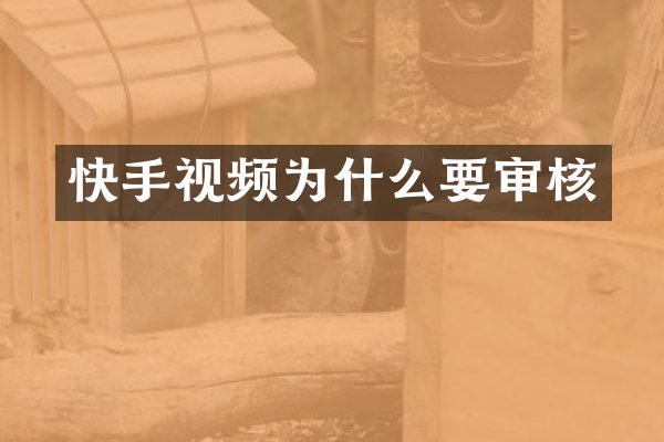 快手视频为什么要审核
