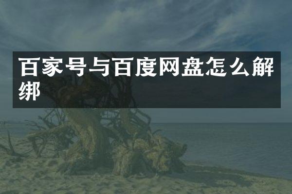 百家号与百度网盘怎么解绑