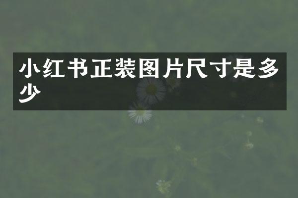 小红书正装图片尺寸是多少
