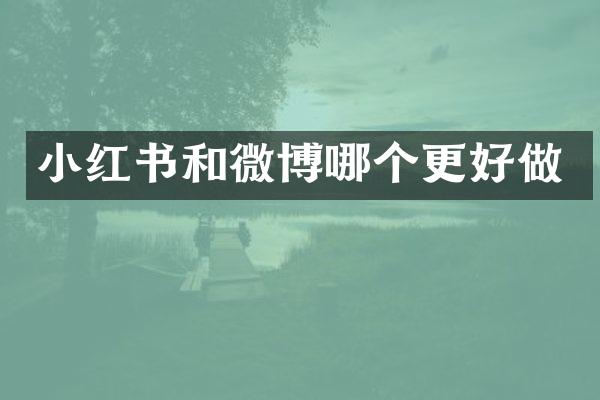 小红书和微博哪个更好做