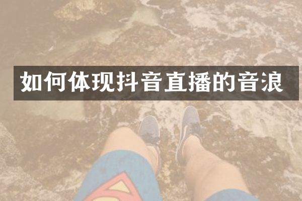 如何体现抖音直播的音浪