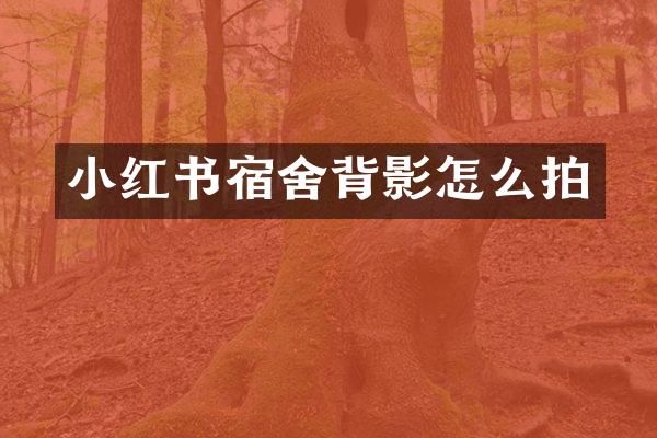 小红书宿舍背影怎么拍
