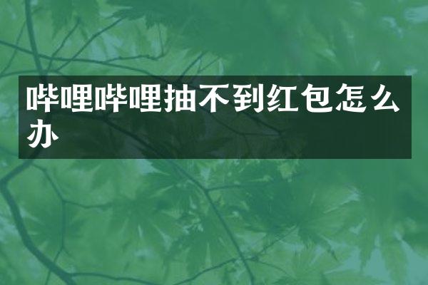 哔哩哔哩抽不到红包怎么办