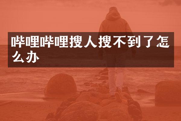 哔哩哔哩搜人搜不到了怎么办