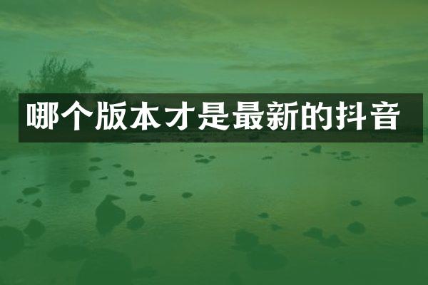 哪个版本才是最新的抖音