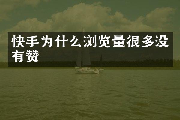 快手为什么浏览量很多没有赞