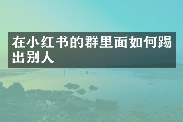 在小红书的群里面如何踢出别人