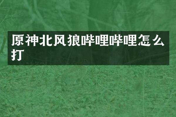 原神北风狼哔哩哔哩怎么打