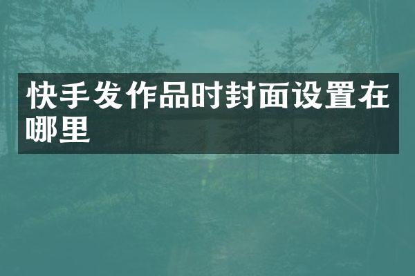 快手发作品时封面设置在哪里