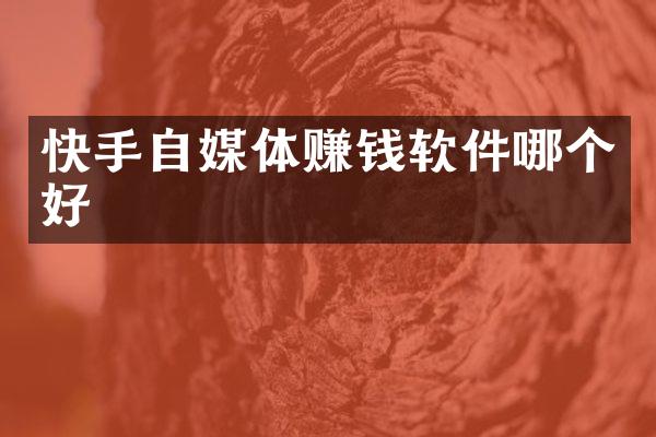 快手自媒体赚钱软件哪个好