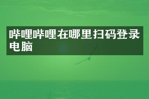 哔哩哔哩在哪里扫码登录电脑