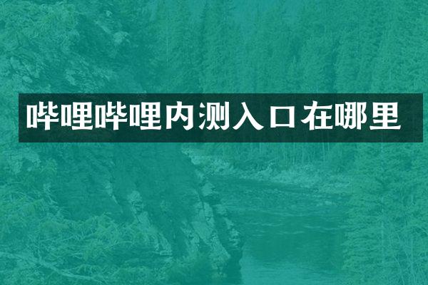 哔哩哔哩内测入口在哪里