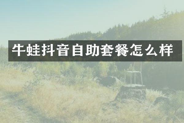 牛蛙抖音自助套餐怎么样