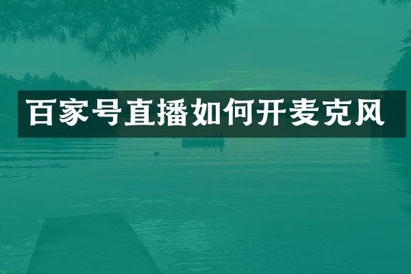 百家号直播如何开麦克风