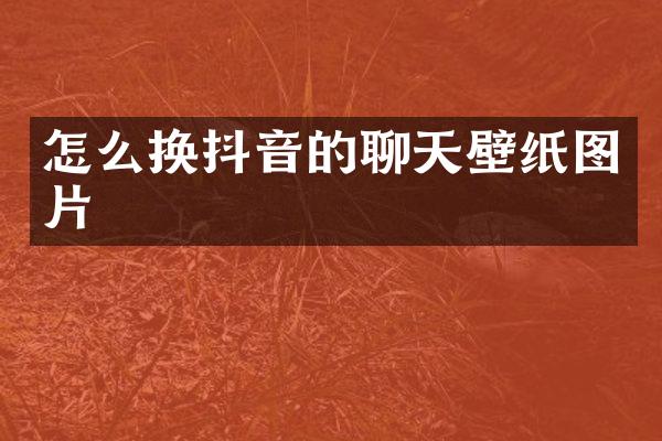 怎么换抖音的聊天壁纸图片