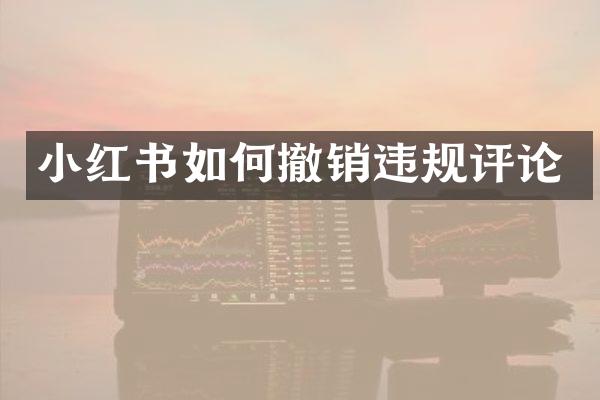 小红书如何撤销违规评论