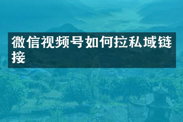 微信视频号如何拉私域链接
