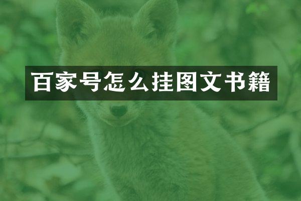 百家号怎么挂图文书籍