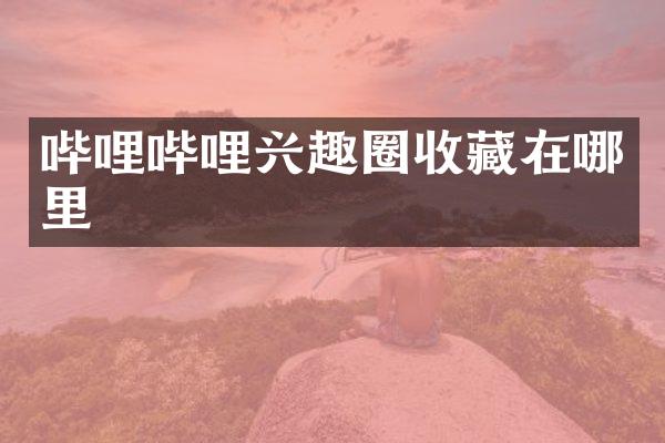 哔哩哔哩兴趣圈收藏在哪里