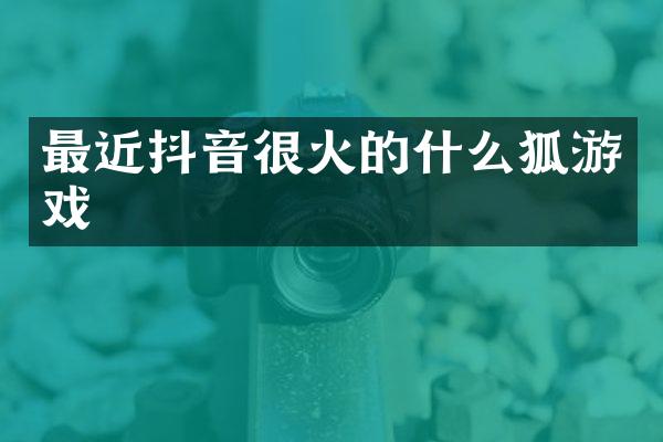 最近抖音很火的什么狐游戏