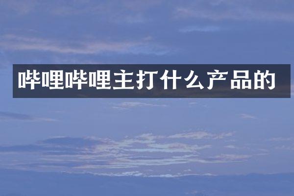 哔哩哔哩主打什么产品的