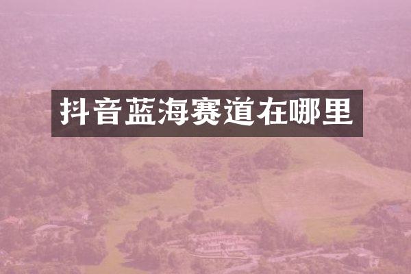 抖音蓝海赛道在哪里