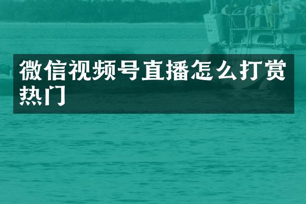 微信视频号直播怎么打赏热门