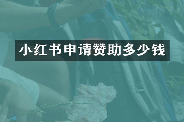 小红书申请赞助多少钱