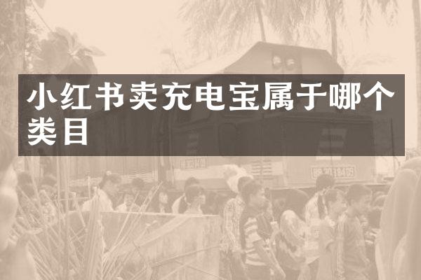 小红书卖充电宝属于哪个类目