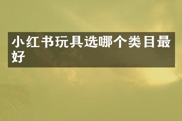 小红书玩具选哪个类目最好