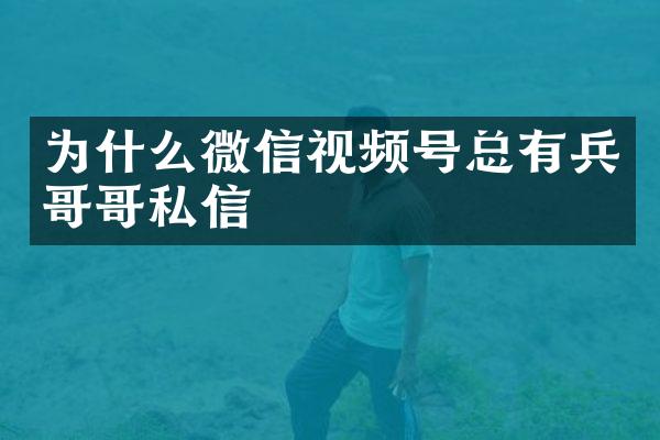 为什么微信视频号总有兵哥哥私信