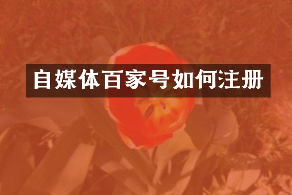 自媒体百家号如何注册