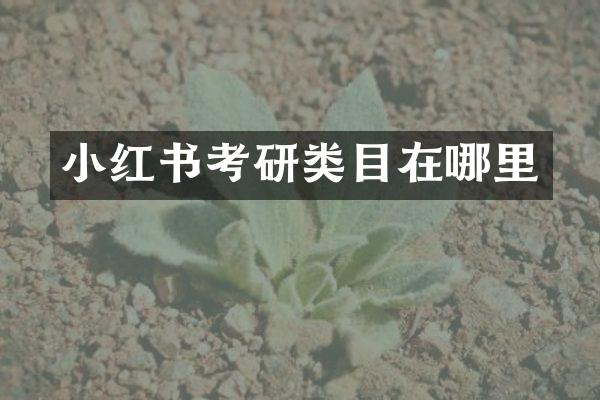 小红书考研类目在哪里