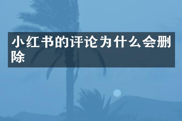 小红书的评论为什么会删除