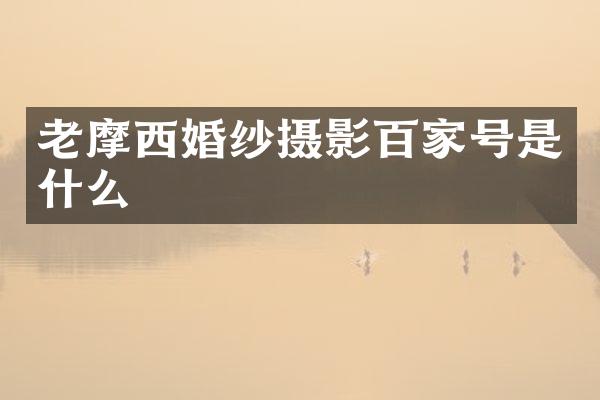 老摩西婚纱摄影百家号是什么