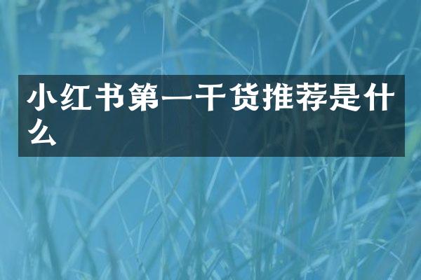 小红书第一干货推荐是什么