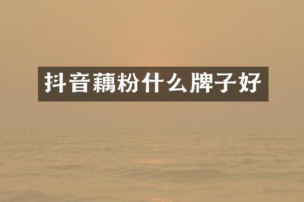 抖音藕粉什么牌子好