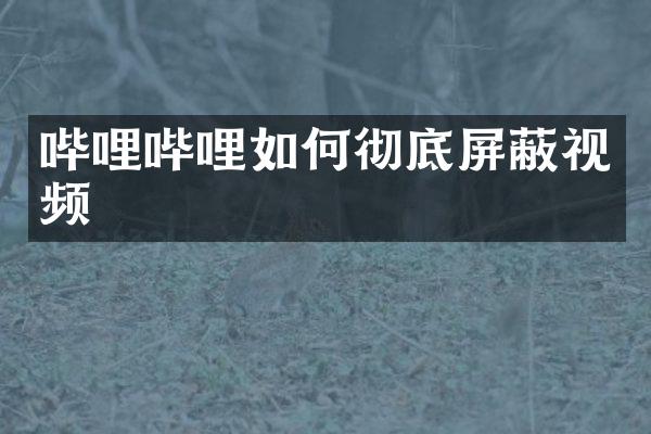 哔哩哔哩如何彻底屏蔽视频