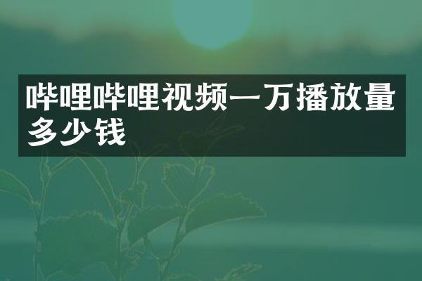 哔哩哔哩视频一万播放量多少钱