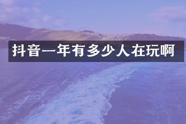 抖音一年有多少人在玩啊