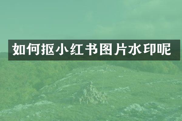 如何抠小红书图片水印呢