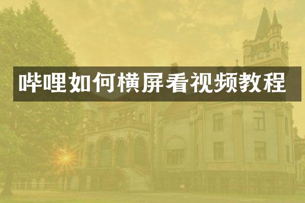 哔哩如何横屏看视频教程