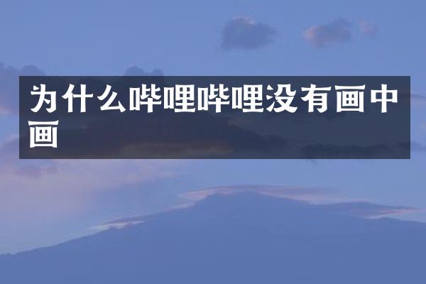 为什么哔哩哔哩没有画中画
