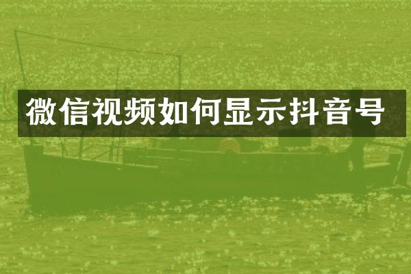 微信视频如何显示抖音号