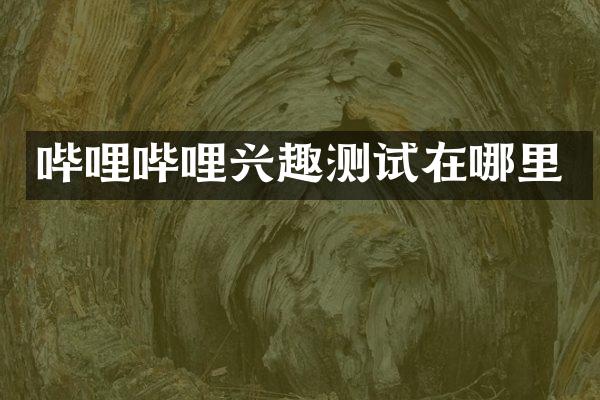 哔哩哔哩兴趣测试在哪里