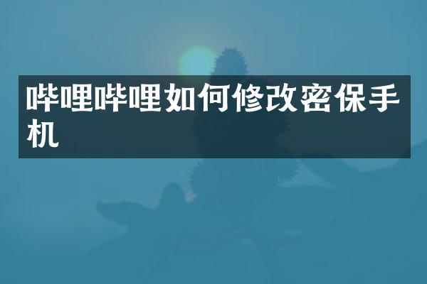 哔哩哔哩如何修改密保手机