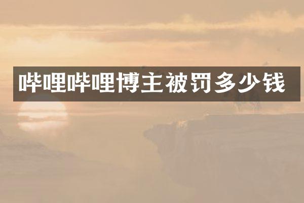 哔哩哔哩博主被罚多少钱