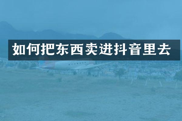 如何把东西卖进抖音里去