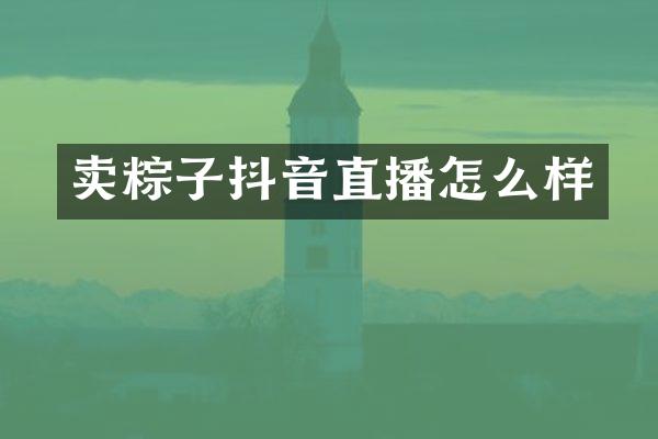 卖粽子抖音直播怎么样