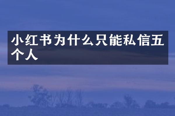 小红书为什么只能私信五个人